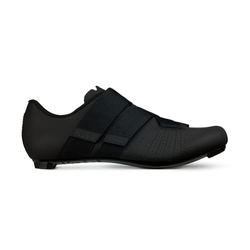 Unisex Cycling Shoes with Velcro Closure - Black 9.5