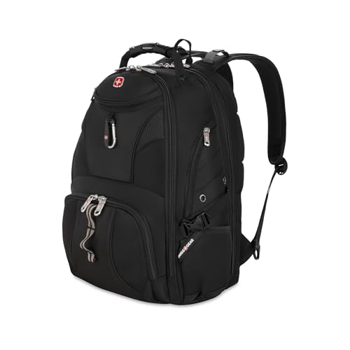 SwissGear 1900 ScanSmart Laptop Backpack 17-Inch Fits 18.5-Inch, TSA-Friendly, RFID Protection, Black, 31L