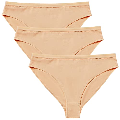 Girls Dance Gymnastic Briefs Underwear Nude 8-12 Years Pack of 3