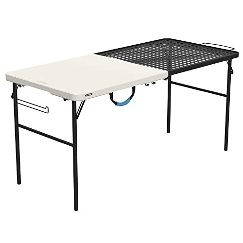 LIFETIME 5-Foot Folding Tailgate Table with Grill Rack - Portable Camping Station