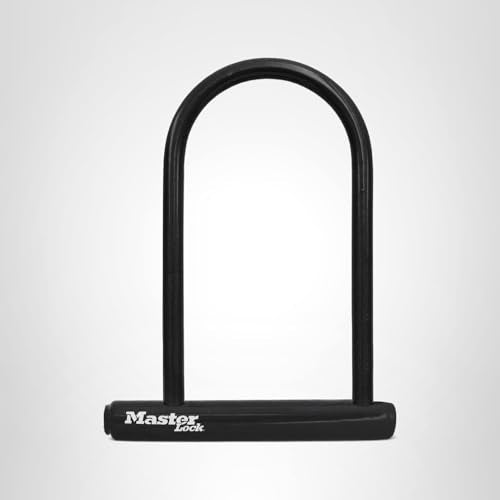 Master Lock Black Bike Lock with Key, Standard Size U-Lock for Bicycles and Other Outdoor Equipment, Anti-Theft Lock for Bikes, 8320D