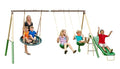 XDP Recreation Kids Swing Set with SuperDisc Swing & Safety Padded Frame, 148x93 Inches Backyard Playground for Ages 3-8