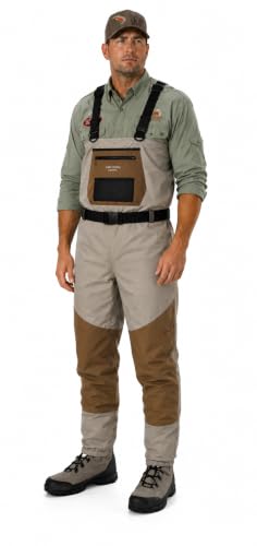 Caddis Men's 2-Tone Taupe Deluxe Breathable Waders - Large