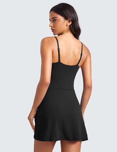Medium Black Spaghetti Strap Tennis Dress - Soft, Stretchy, Versatile Athletic Wear