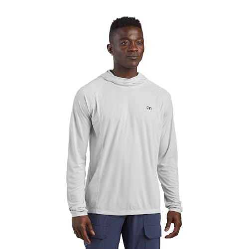 Outdoor Research Men’s Echo Hoodie XL Pebble - Lightweight UPF 15 Sun Shirt, Moisture-Wicking & Breathable