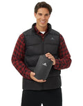 Pioneer Camp Men's Black Lightweight Down Vest Size Large Packable Puffer
