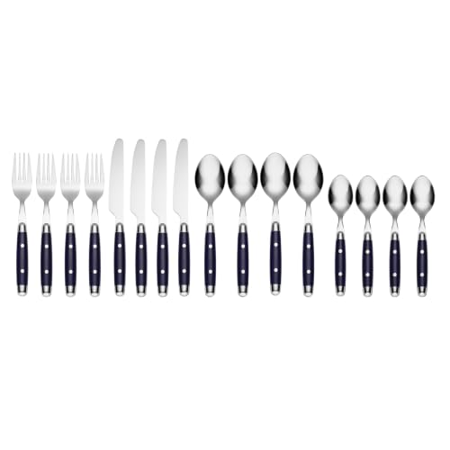 Cambridge Jubilee Blue Flatware Set for 4 - 16-Piece Stainless Steel