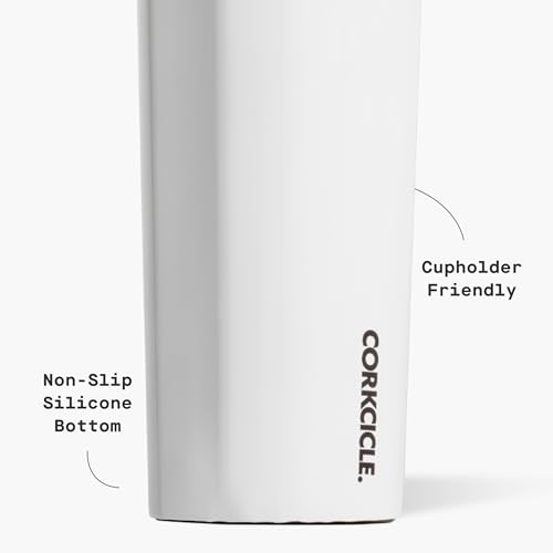 Corkcicle 16 oz Insulated Canteen - Gloss White, Keeps Drinks Cold 25H & Hot 12H