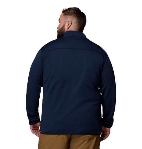 Columbia Men's Essential Hike Grid Fleece Jacket Large Collegiate Navy - Active Fit, Full Zip, Moisture-Wicking