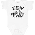 Inktastic New to the Pit Crew Racing Flags Baby Bodysuit - White, Newborn