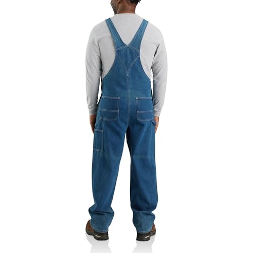 Carhartt Men's Darkstone Denim Bib Overalls 44W x 32L Workwear