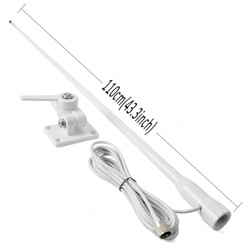 VHF Marine Antenna 3dBi NOAA Weather 156-163MHz with 22.9ft Cable & Ratchet Mount