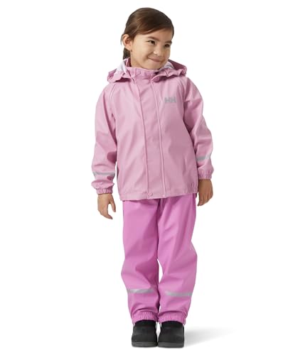 Helly Hansen Kids Bergen 2.0 Waterproof Rain Suit with Bib & Overalls, Meta Pink, Little Kids