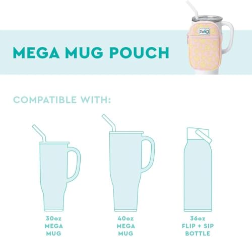 Check Mate Mega Mug Pouch Water Bottle Holder with Adjustable Strap - Phone Pocket