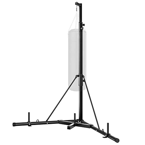 VIVOHOME Height Adjustable Heavy Duty Boxing Punching Bag Stand - Foldable Steel Sandbag Rack, Up to 132 lbs, Home Fitness