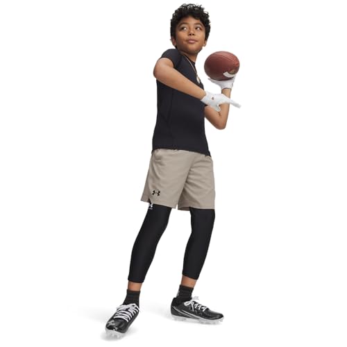 Under Armour Kids HeatGear Armour Short Sleeve T-Shirt - Small, Black & White