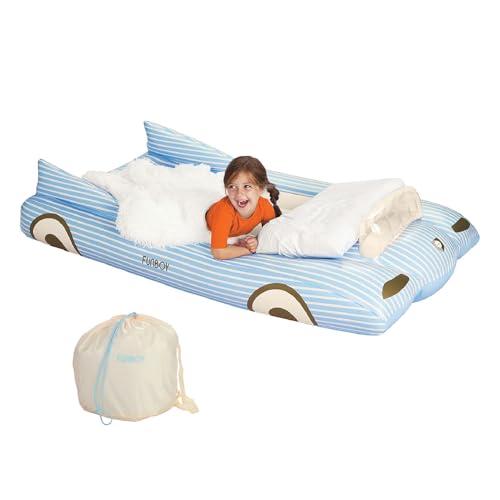 FUNBOY Kids Blue Inflatable Travel Bed & Mattress Twin - Sleepover Ready