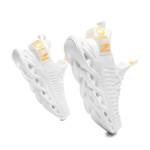 Men's Breathable Slip-On Walking Shoes - White 10.5 Lightweight Casual Sneakers
