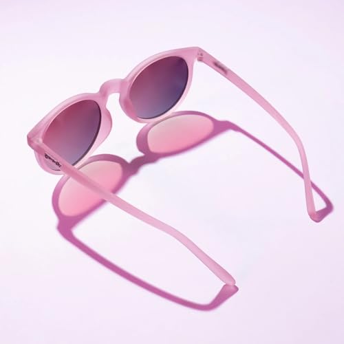 Mauve Translucent Frame Sunglasses with Rose Gradient Lenses for Trail Running
