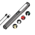 Rechargeable LED Pen Light Flashlight Gray - Compact, Multi-Mode, USB Charging