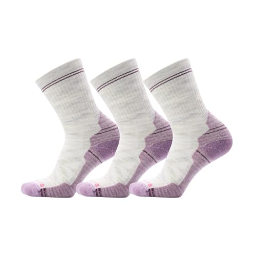 Smartwool Women's Hike Light Cushion Crew Socks 3-Pack Medium Ash-purple Dawn