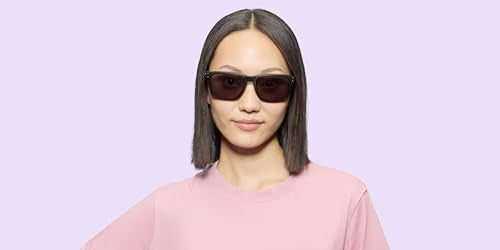 Men's Rectangular Sunglasses with Polarized Lenses - Matte Black, 61mm
