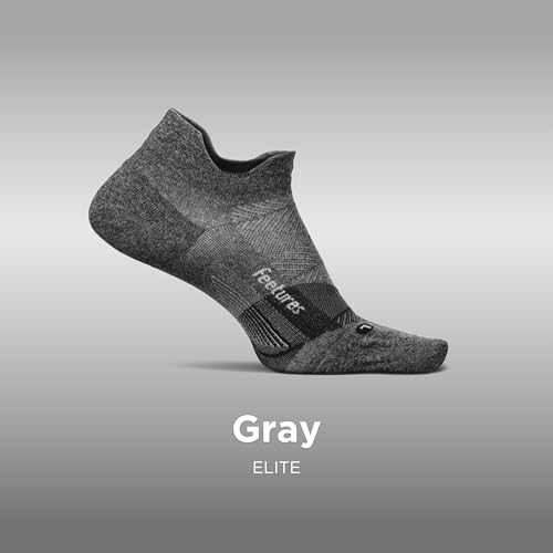 Feetures Elite Ultra Light No Show Tab Ankle Sock Large Gray 1 Pack