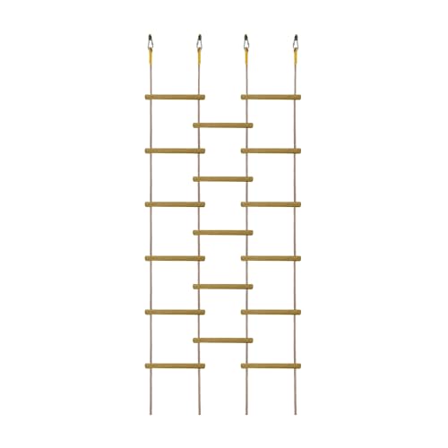 Kids Rainbow Wooden Rope Ladder Set1 3-Interlinked Natural Wood Climbing Accessory