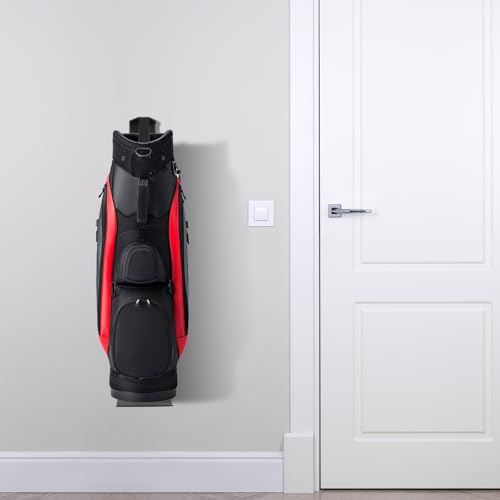 Wall Mount Golf Bag Storage Rack with Retractable Air Spring System - Black