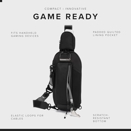 Gaming Sling Bag for Esports Devices - Black, 12 x 5.8 x 2.5 Inches - Variation: Black