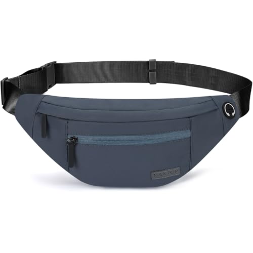 Dim Grey Large Fanny Pack for Men Women with 4 Zipper Pockets - Adjustable Crossbody Sling Bag