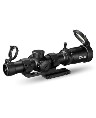 CVLIFE 1-6x24 LPVO Rifle Scope with Red/Green Illumination, 30mm Mount, CQB Model