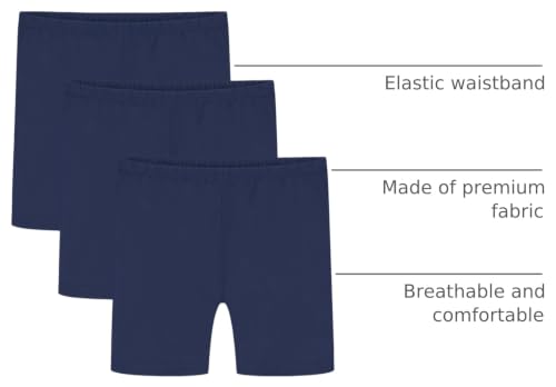 Girls Bike Shorts Kids Cartwheel Biker Shorts Under Dress Clothes Navy 12-14 Years