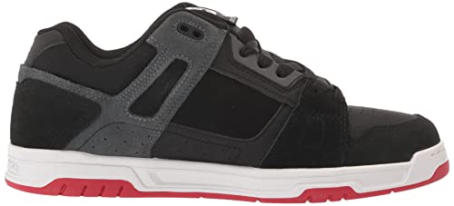 DC Men's Stag Skate Shoe Black/RED/Grey 11.5