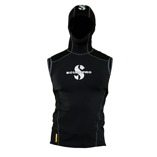 Men's Hooded Thermal Vest - Black, Medium - Diving & Snorkeling Gear