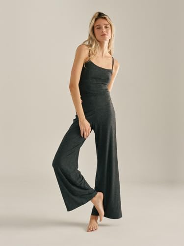 Outdoor Voices Women’s CloudKnit High-Rise Wide Leg Pants - Medium Charcoal