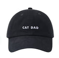 Large Cat Dad & Mom Sun Hat for Proud Cat Parents - Vintage Black Cap