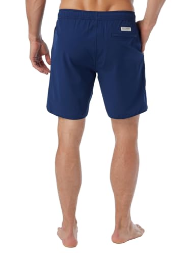 X-Large Navy Men's Performance Swimsuit with BreezeKnit™ Anti-Chafe Liner - 8 Inch Inseam