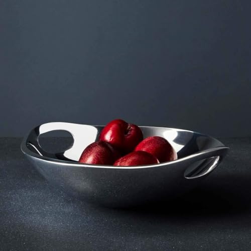 10-Inch Metal Alloy Serving Bowl with Handles for Snacks & Home Décor