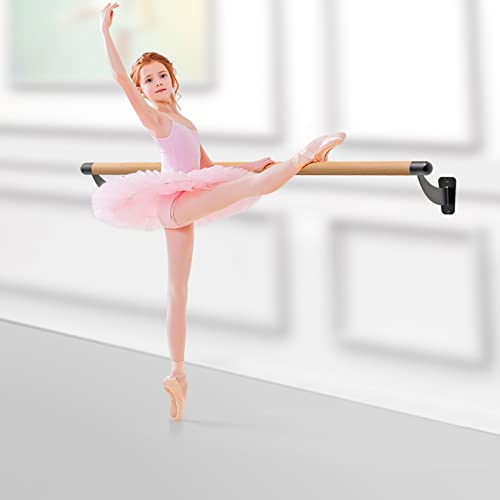 4 ft Wooden Ballet Barre Wall Mount - Dance & Exercise Bar for Home Studio