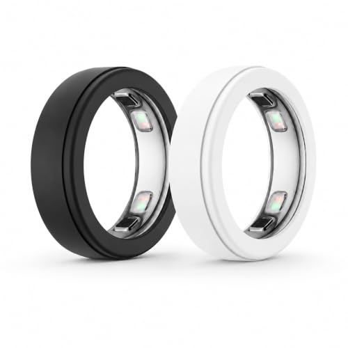Oura Ring 5 Silicone Cover Set - Black and White, S Size (6-10)