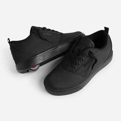 Heelys Pro 20 Shoes for Kids & Adults - Black, Big Kid Size 7, Canvas Skate Sneakers with Removable Wheels