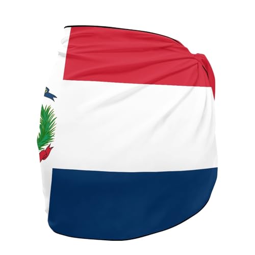 Women’s Swim Cover Up Sarong with Dominican Republic Flag - One Size