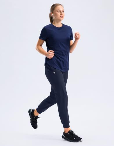 Women's Joggers with Zipper Pockets - Medium Navy Athletic Workout Pants