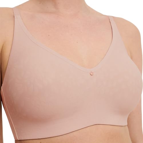 Chantelle Comfort Chic Wireless Bra 32E Rose Full Coverage Back Smoothing