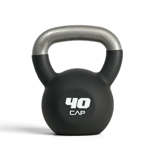 40 Pound Neoprene Coated Kettlebell for Strength & Fitness Training
