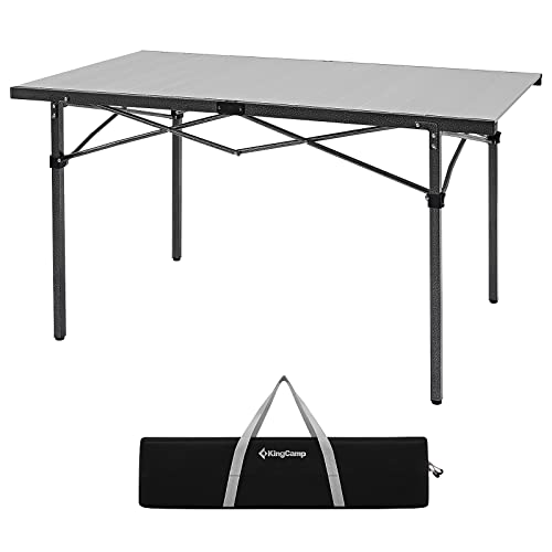 Large 53.5-Inch Silver Folding Camping Table - Heavy Duty, Waterproof & Lightweight