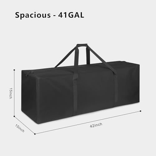 42x15x15 Inch Water-Resistant Storage Duffle Bag - 41Gal Black