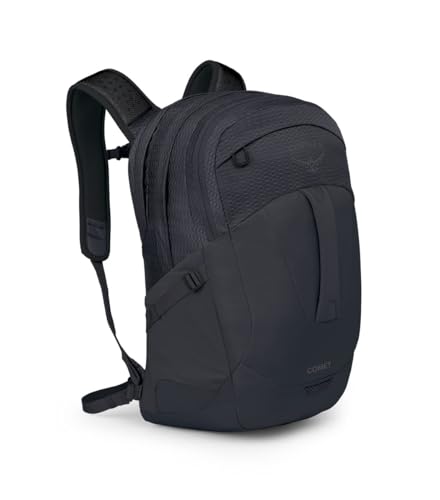 Osprey Comet Laptop Backpack - One Size Black - Recycled Nylon, 16" Laptop Compartment