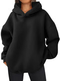 EFAN Women's Oversized Hoodies Small Black Comfort Sweatshirt Cute Outfit